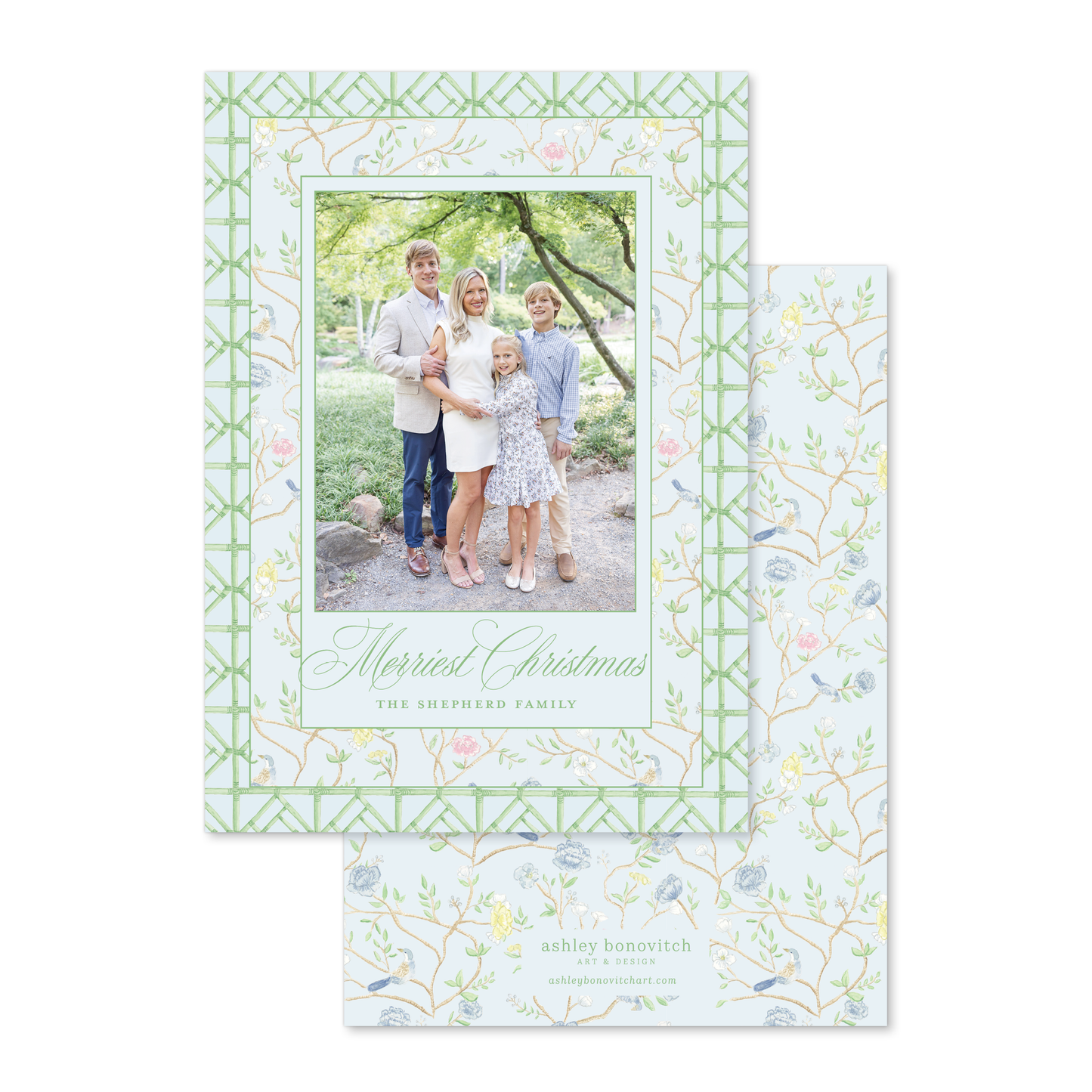 Bamboo Chinoiserie Christmas Card