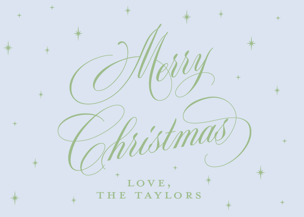 Classic Calligraphy Gift Stickers in Blue/Green