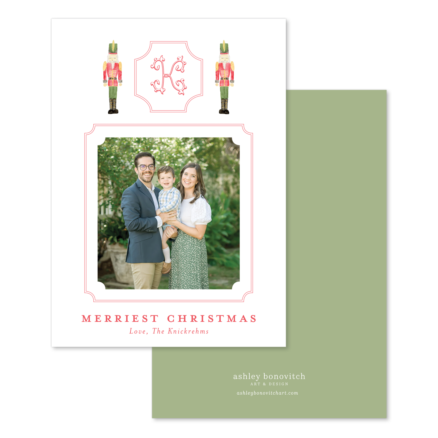 Classic Nutcracker Crest Christmas Card - Portrait