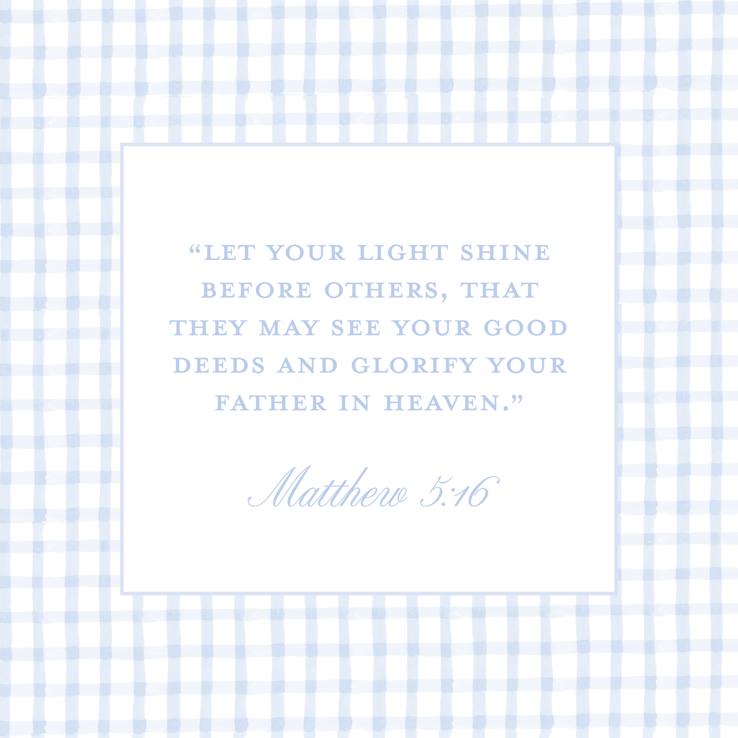 Acrylic Scripture Block in Blue Gingham