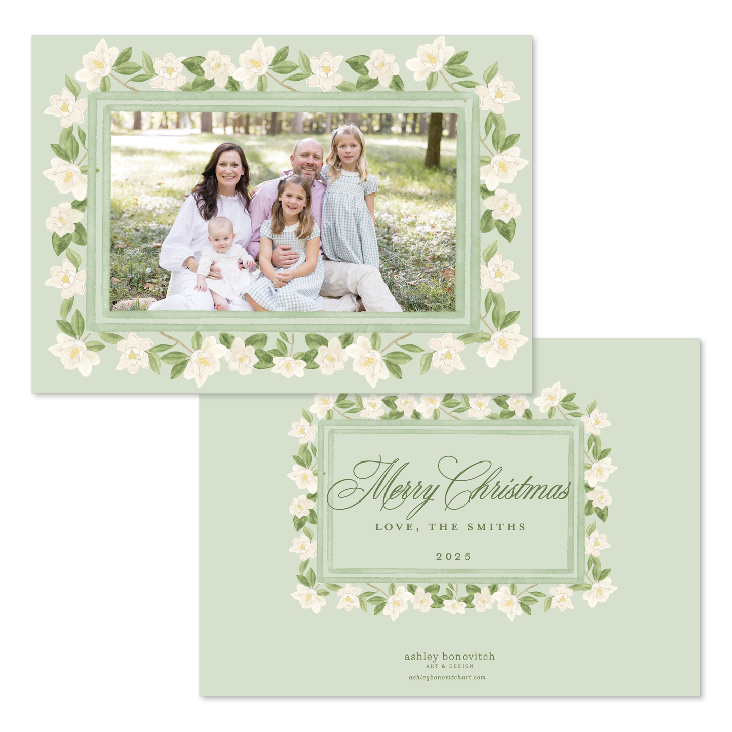 Magnolia Border in Sage - Landscape