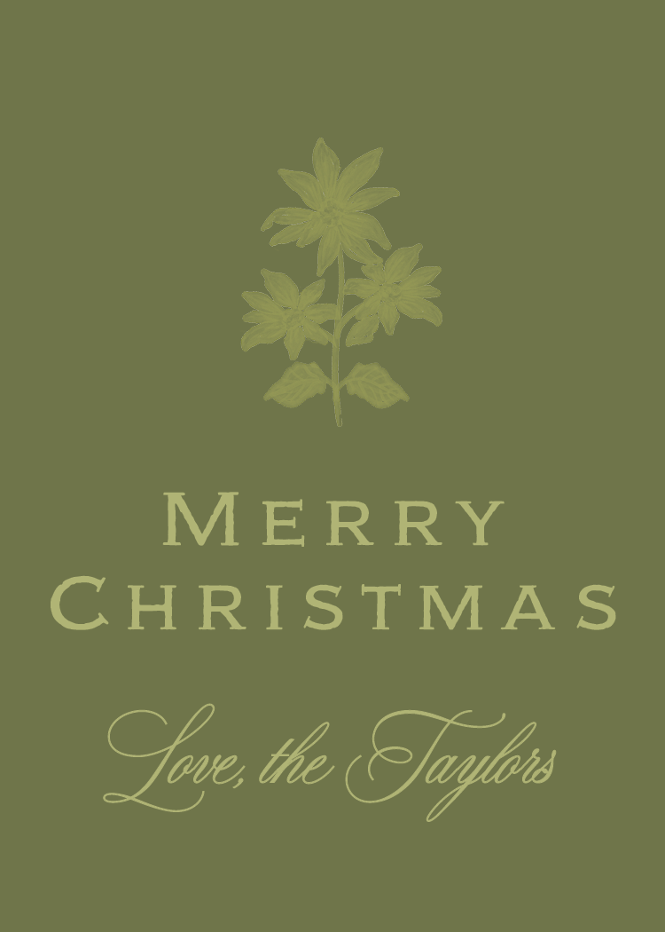 Poinsettia Block Print Christmas Gift Stickers - 4 Colorways