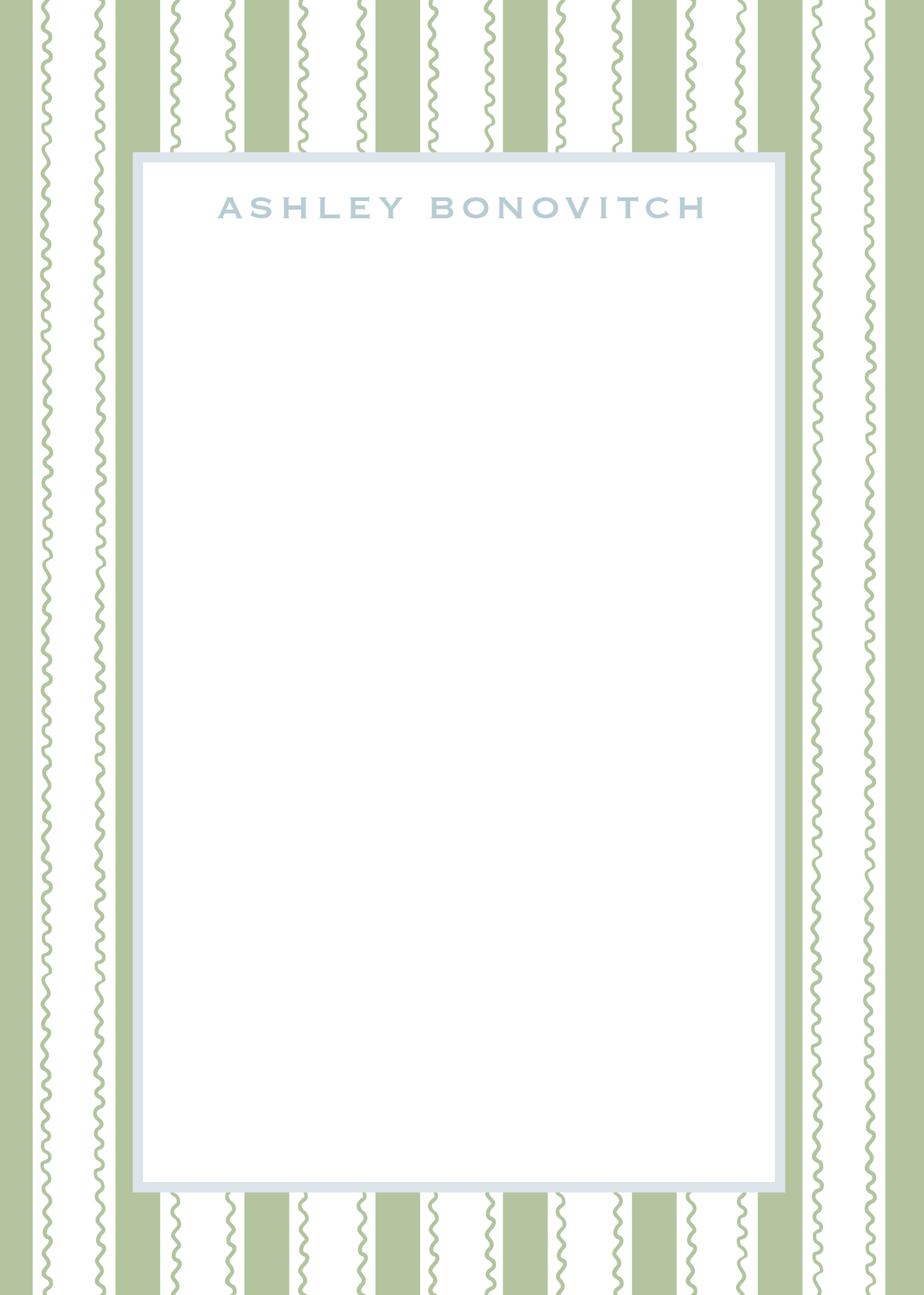 Signature Wavy Stripe Notepad in Light Sage