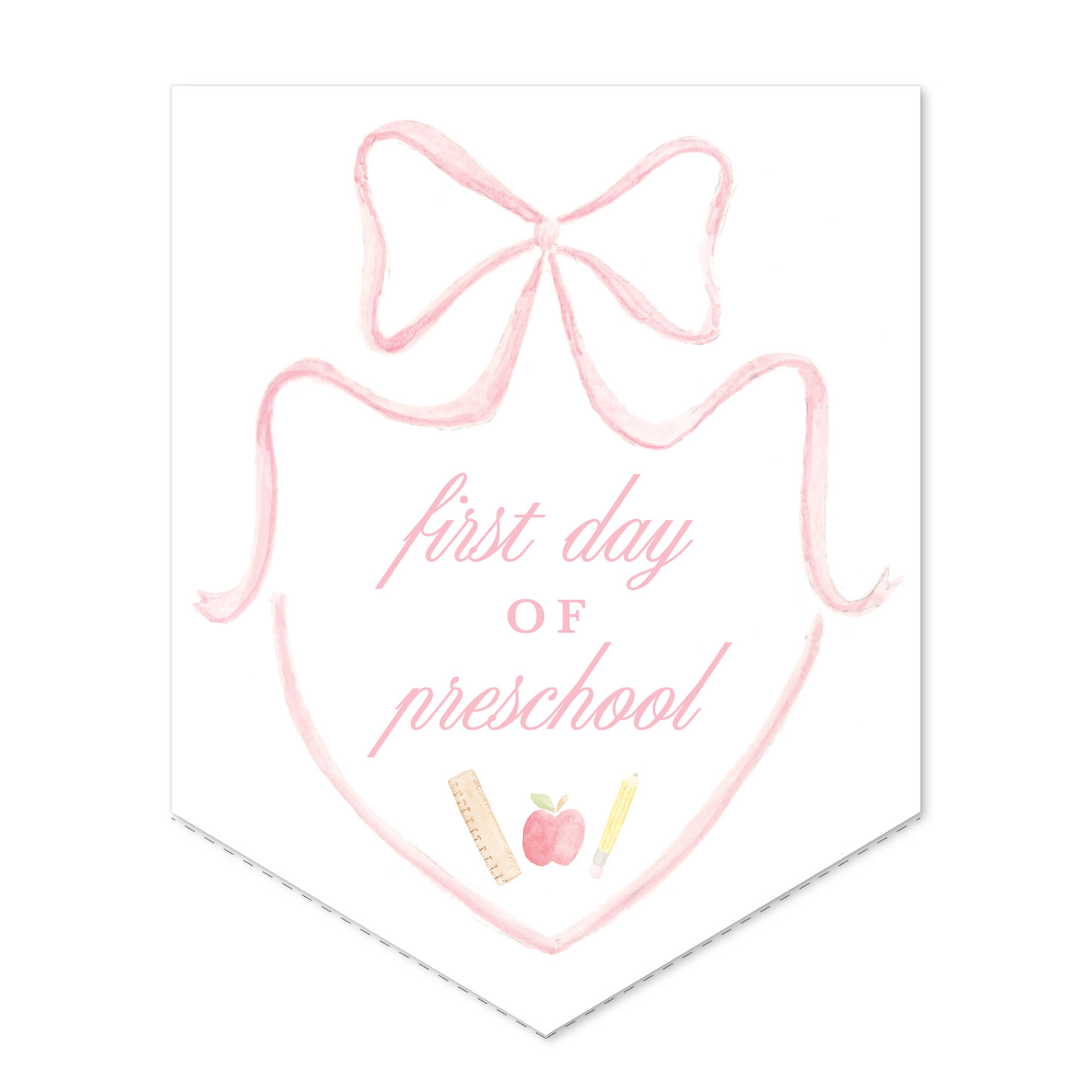 Large Back to School Sign in Pink Bow Crest