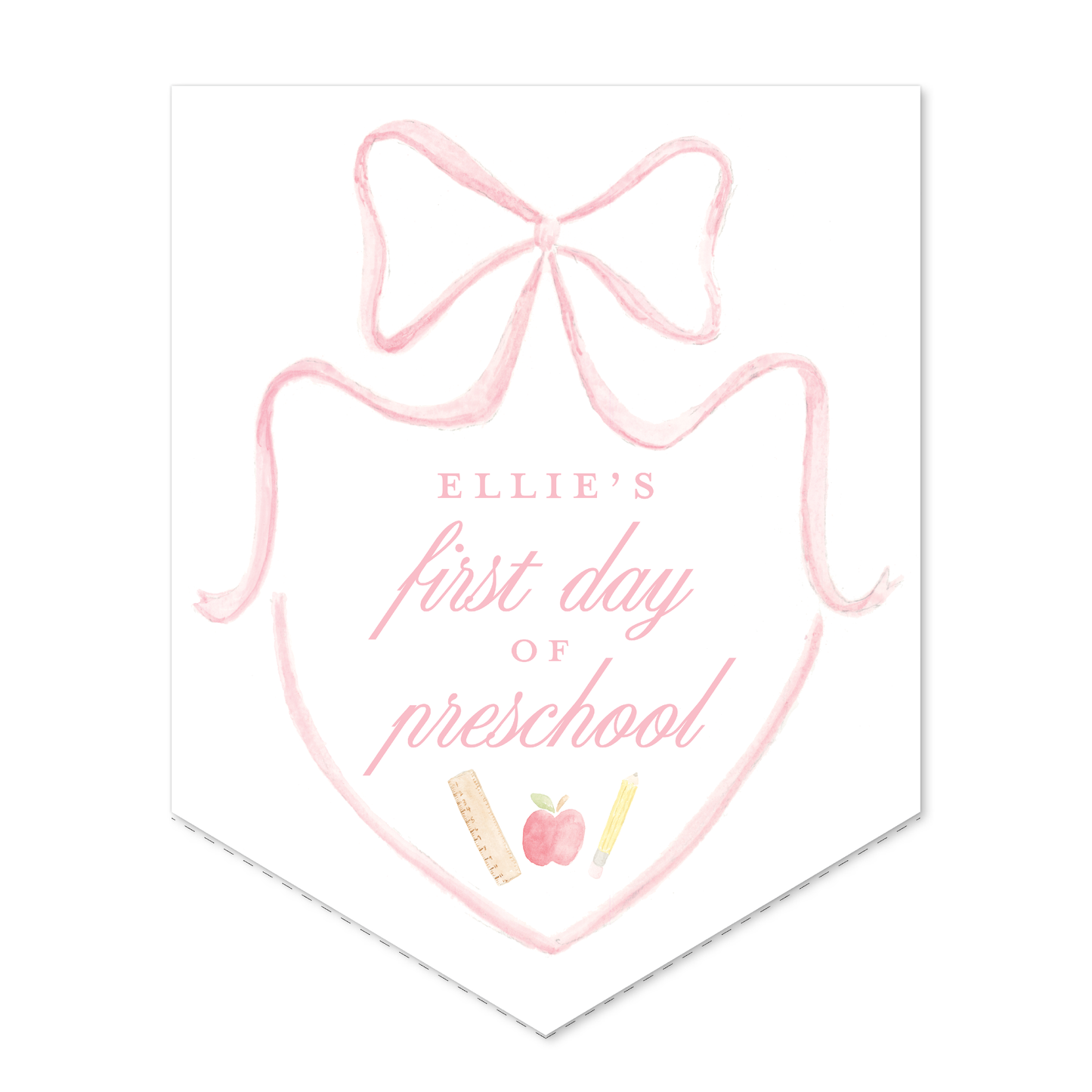Large Back to School Sign in Pink Bow Crest *SHIPS AUGUST 15*
