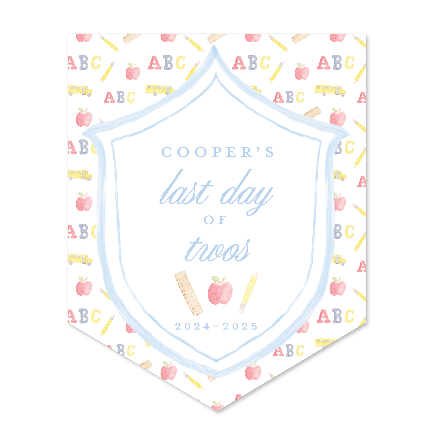 Large Back to School Sign in School Days Crest *SHIPS AUGUST 15*