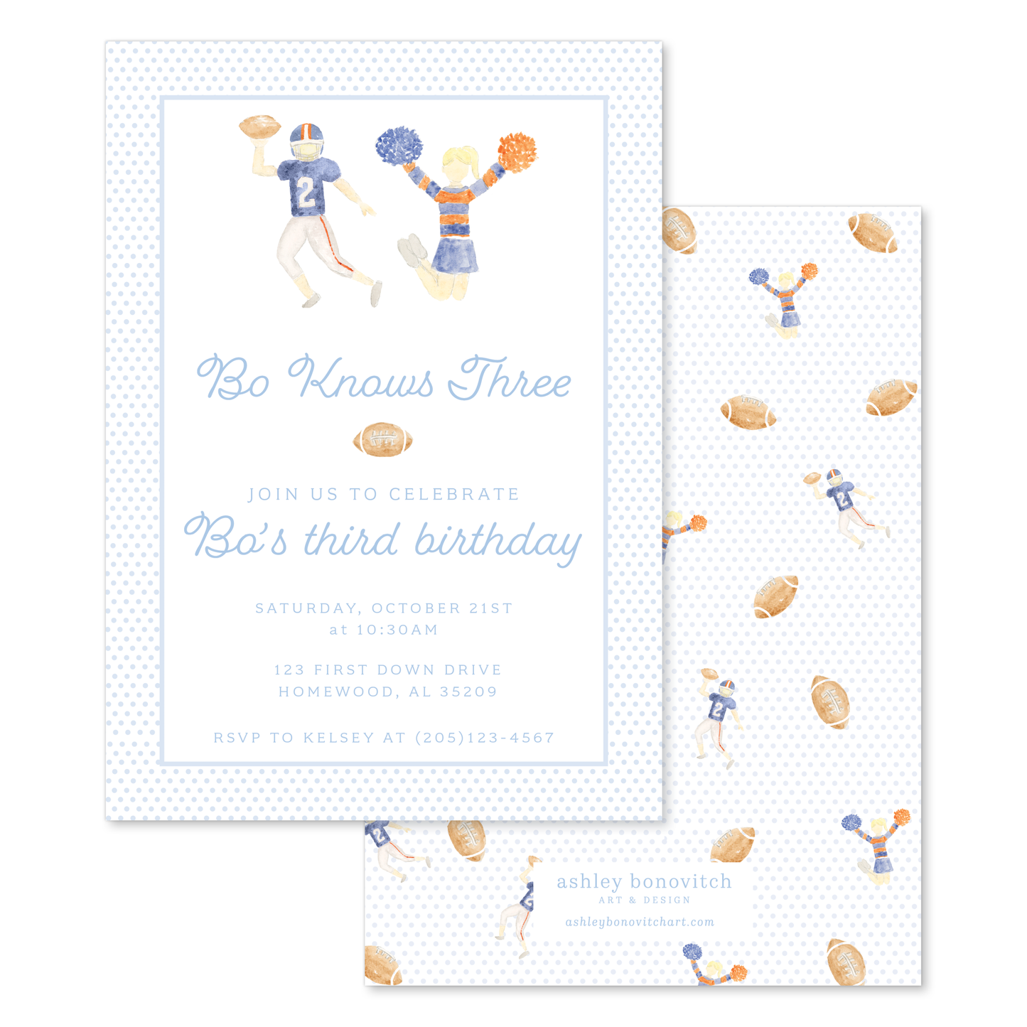 Auburn Football Party Invitations