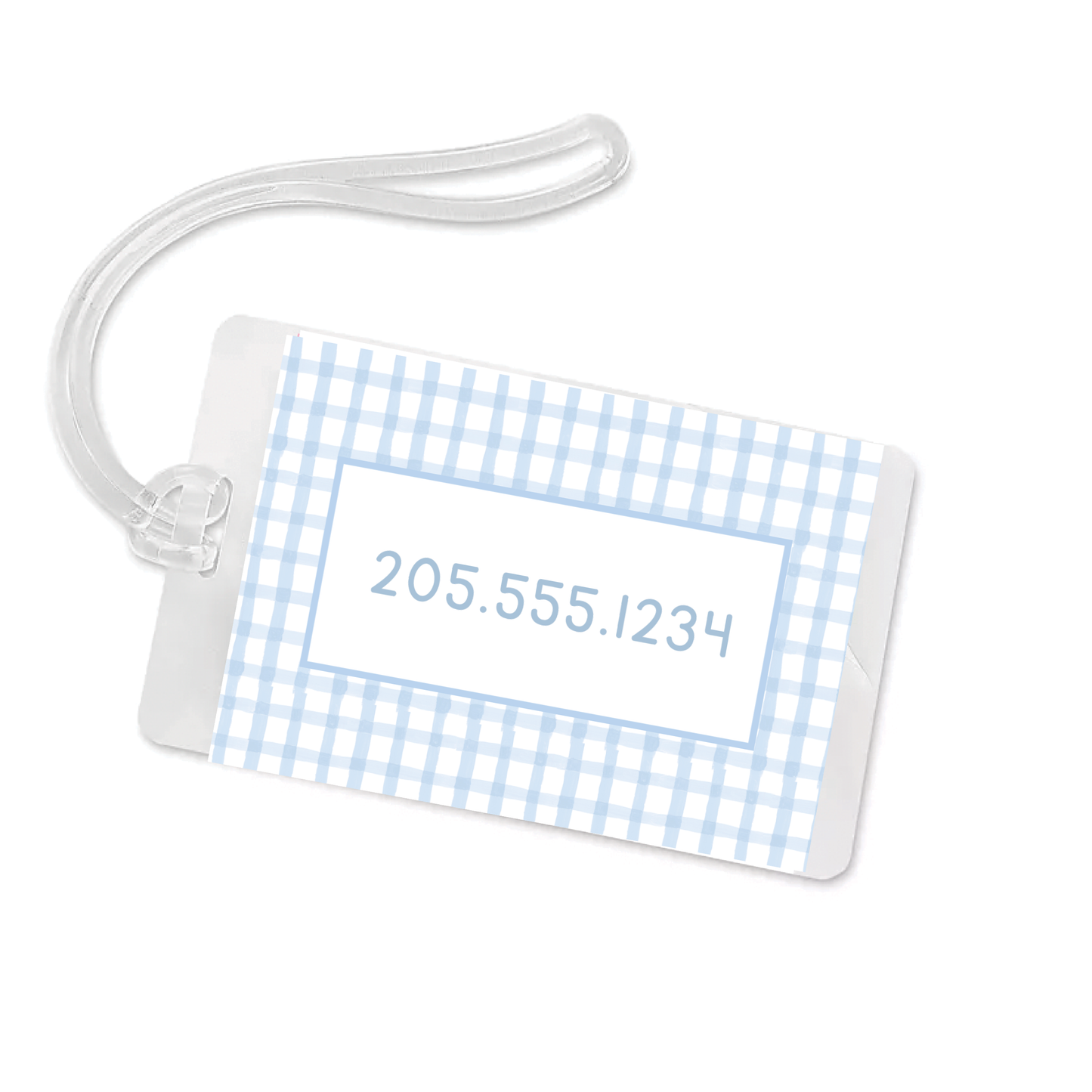 Blue Gingham Bag Tag