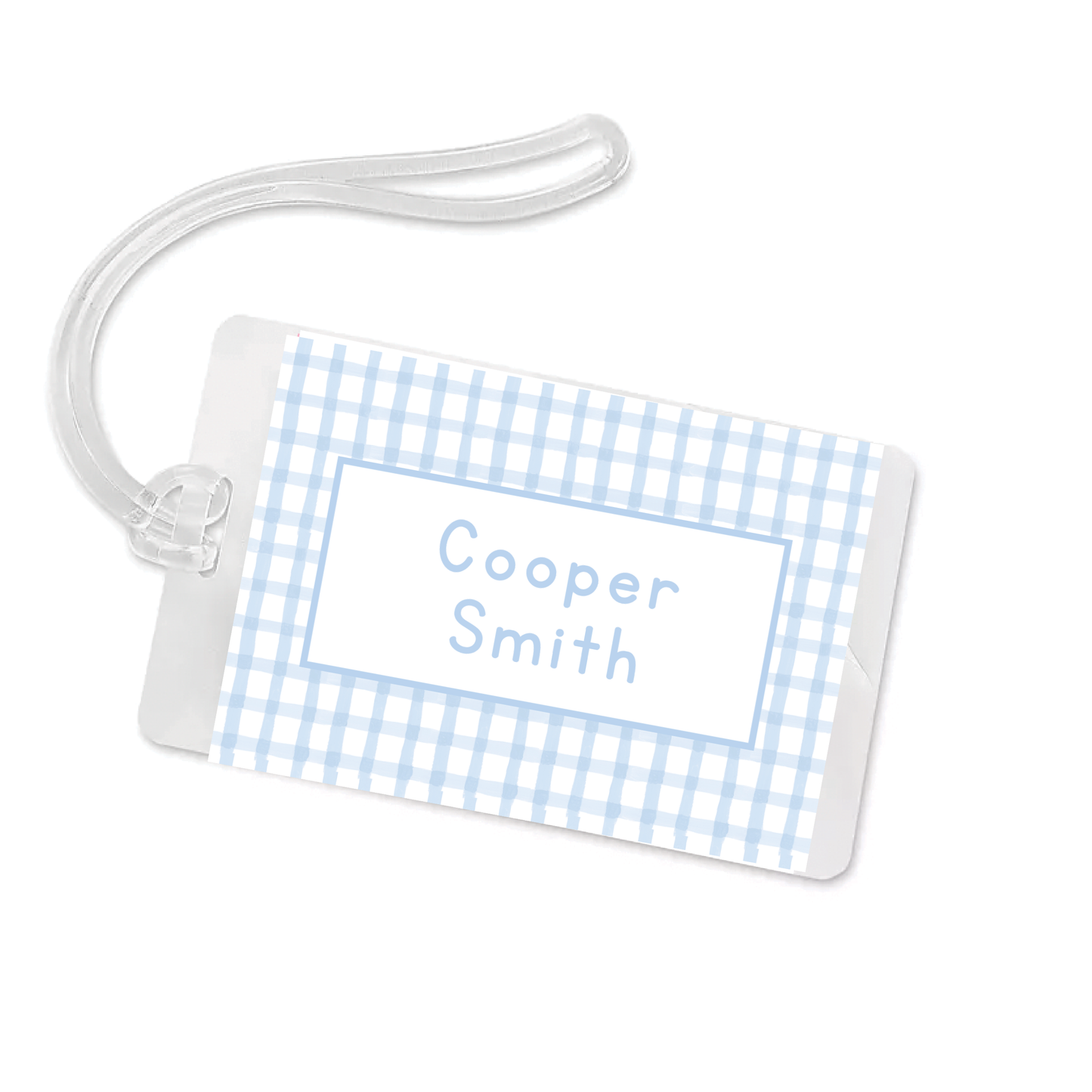 Blue Gingham Bag Tag