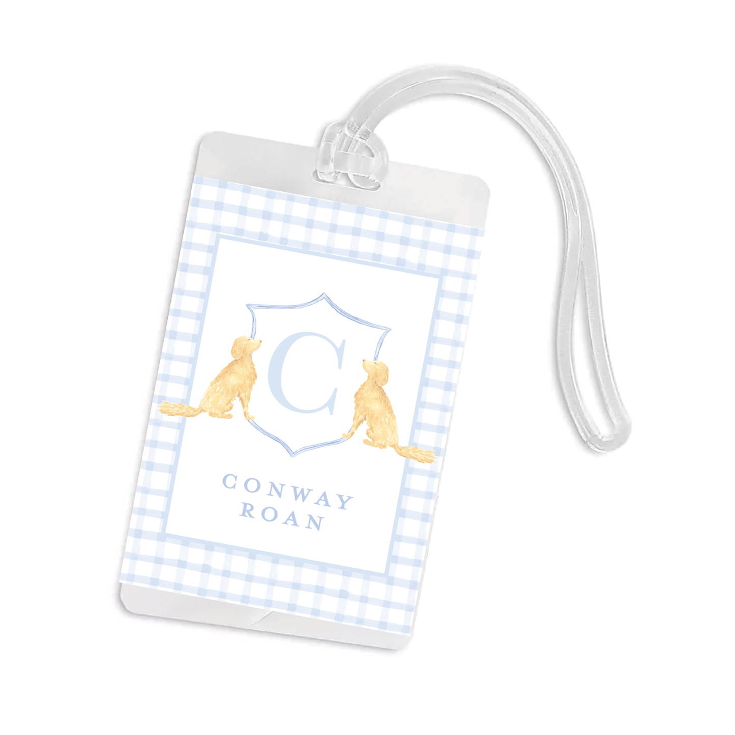 Blue Puppy Crest Bag Tag