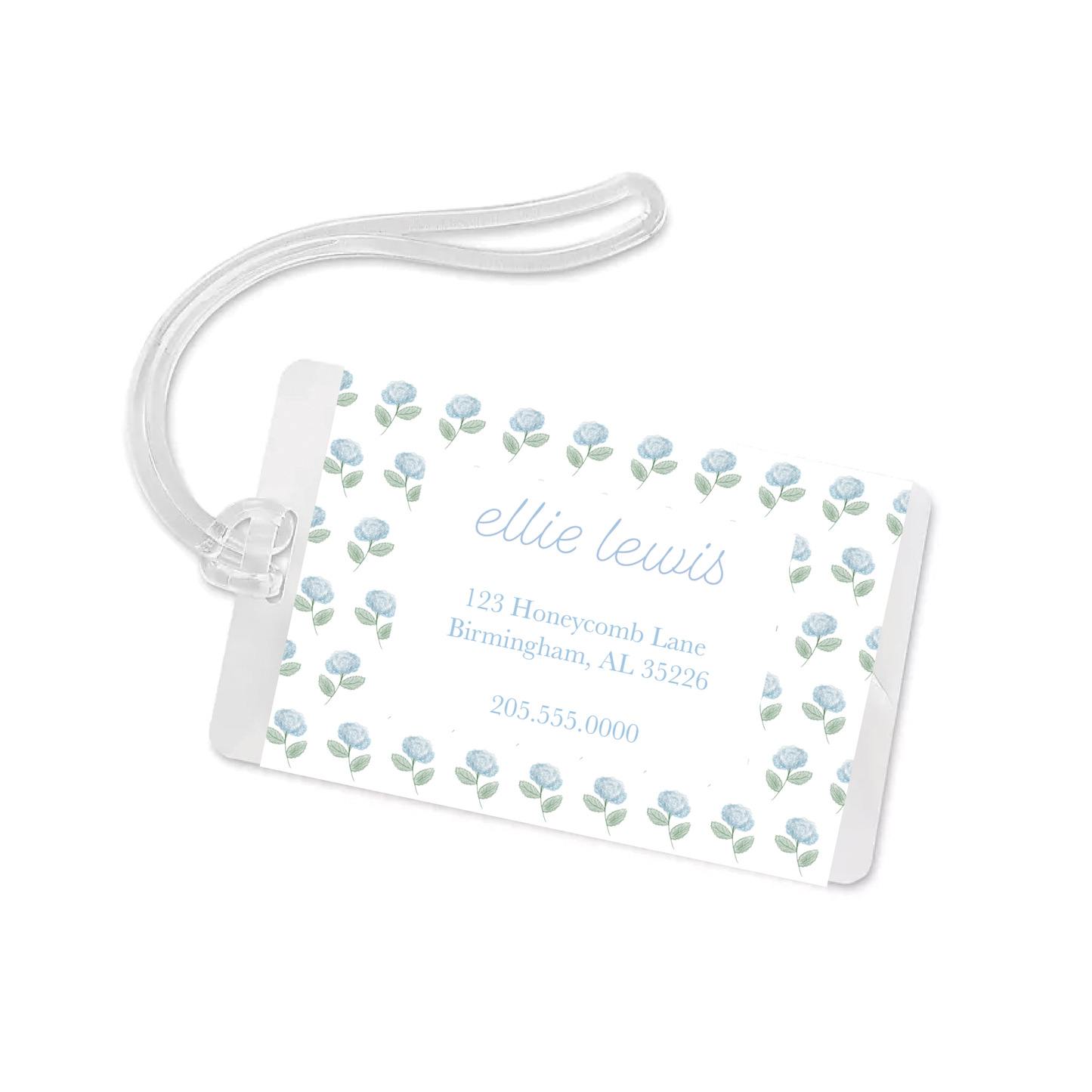 Blue Hydrangea Bag Tag