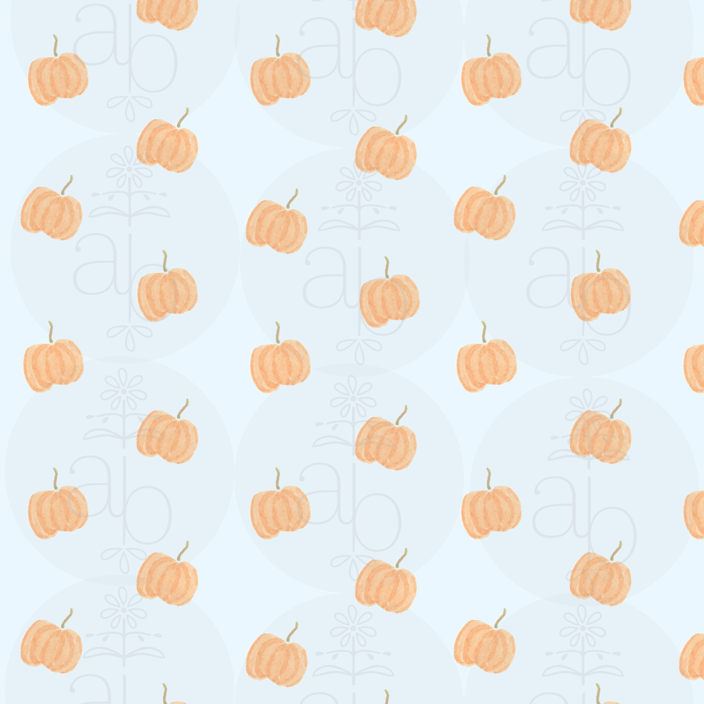 Pumpkins Pattern in Blue