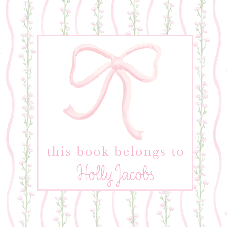 Book Stickers in Floral Vines