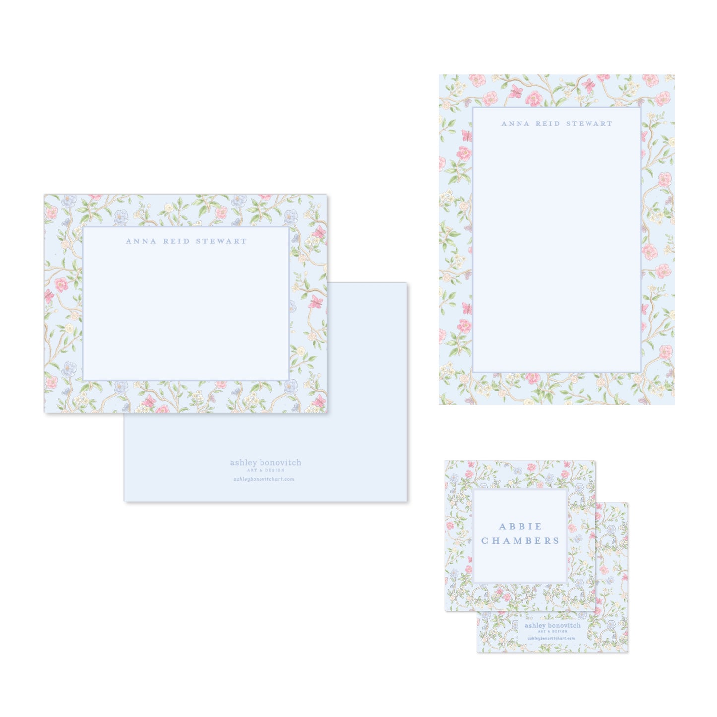 Boxed Stationery Set - Chinoiserie In Blue