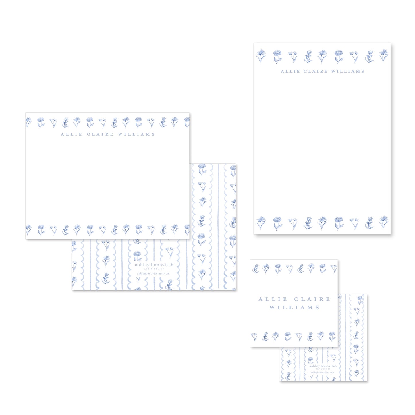 Boxed Stationery Set - Blue Floral