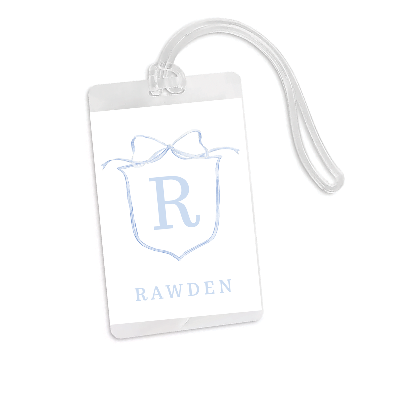 Blue Initial Crest Bag Tag