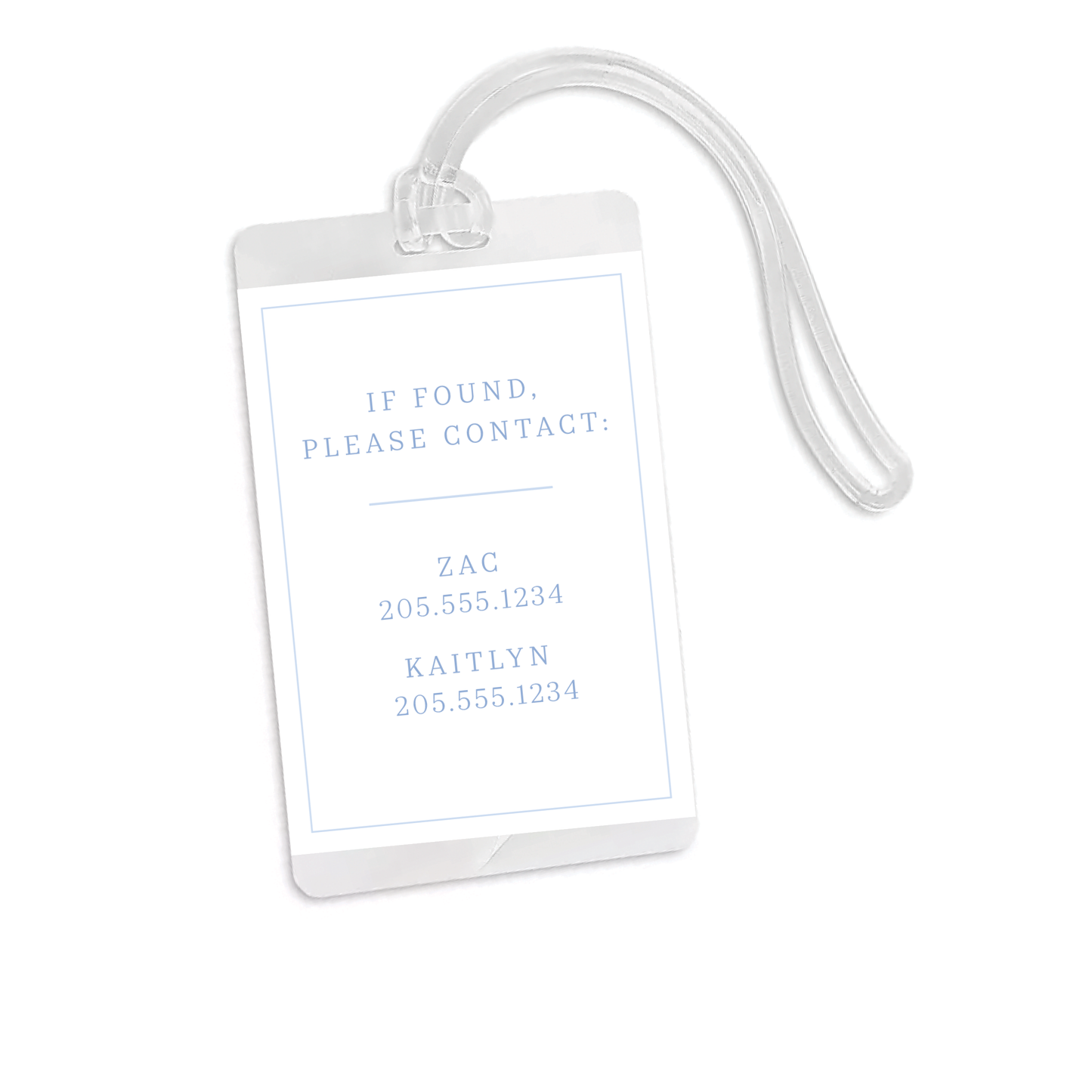 Blue Initial Crest Bag Tag