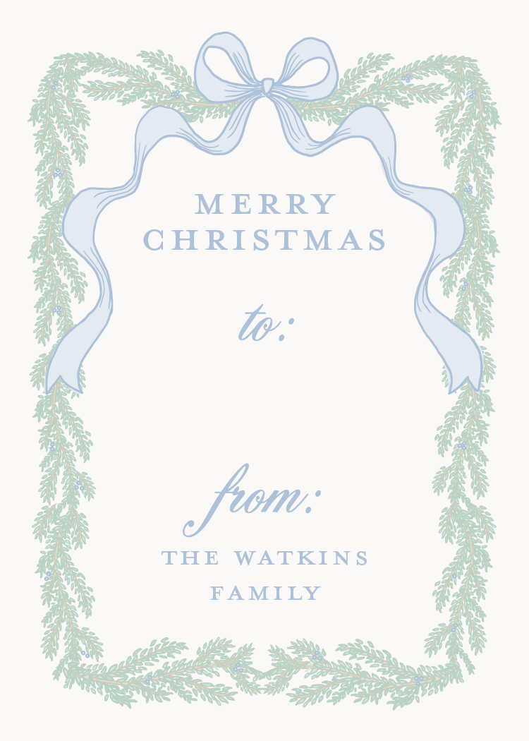 Ribbon Garland Gift Stickers in Antique White