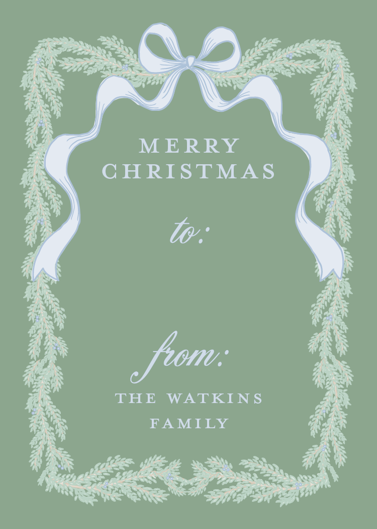 Ribbon Garland Gift Stickers in Green
