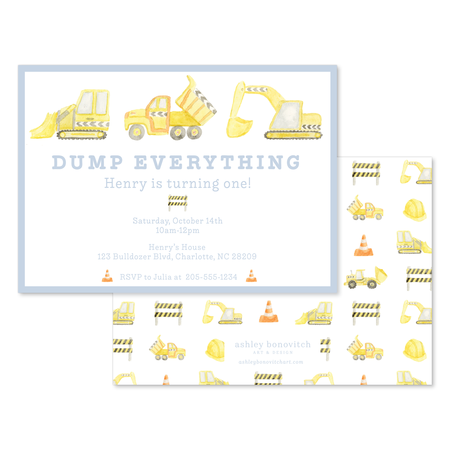 Construction Party Invitations