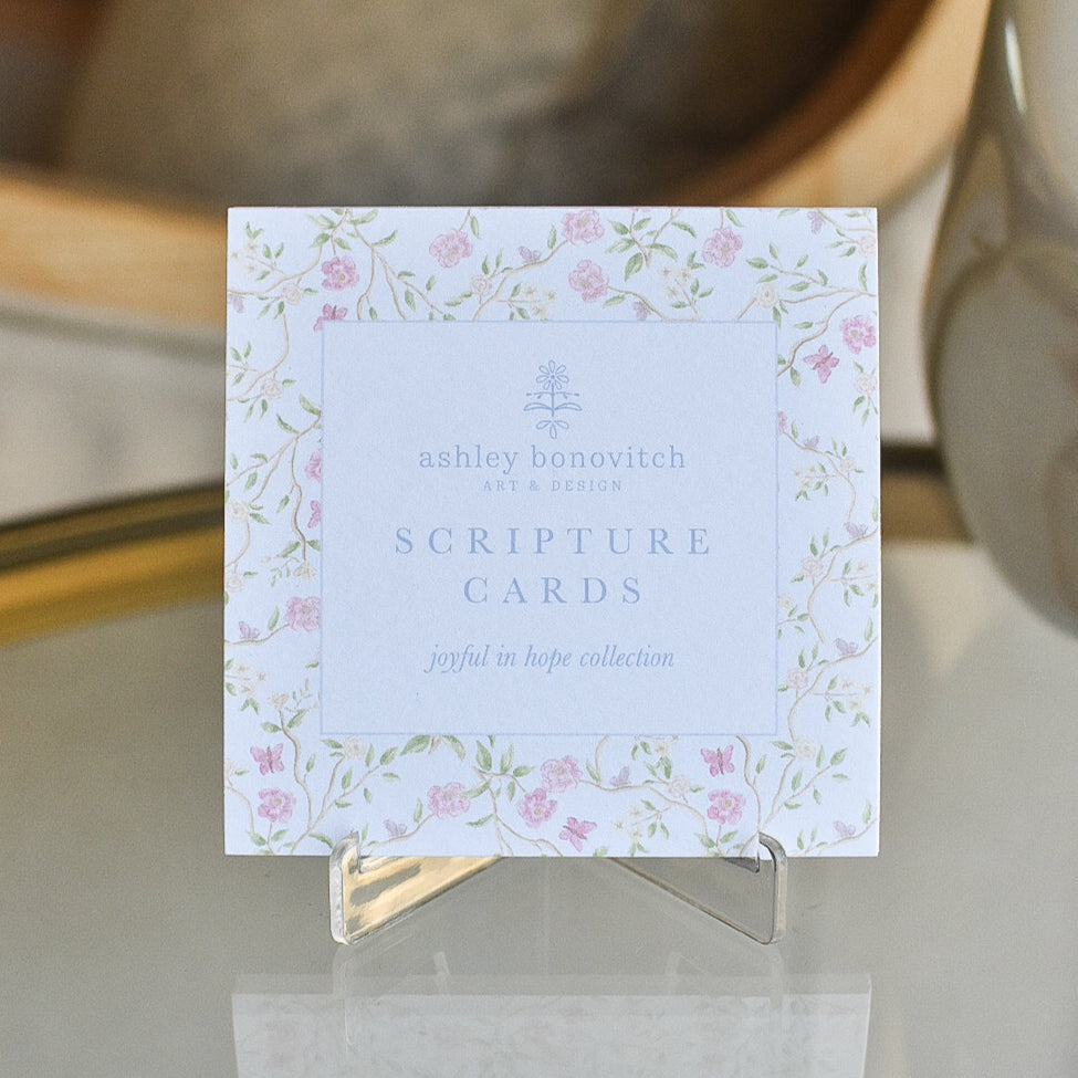 Scripture Cards in Chinoiserie Pastels- Joyful in Hope Collection