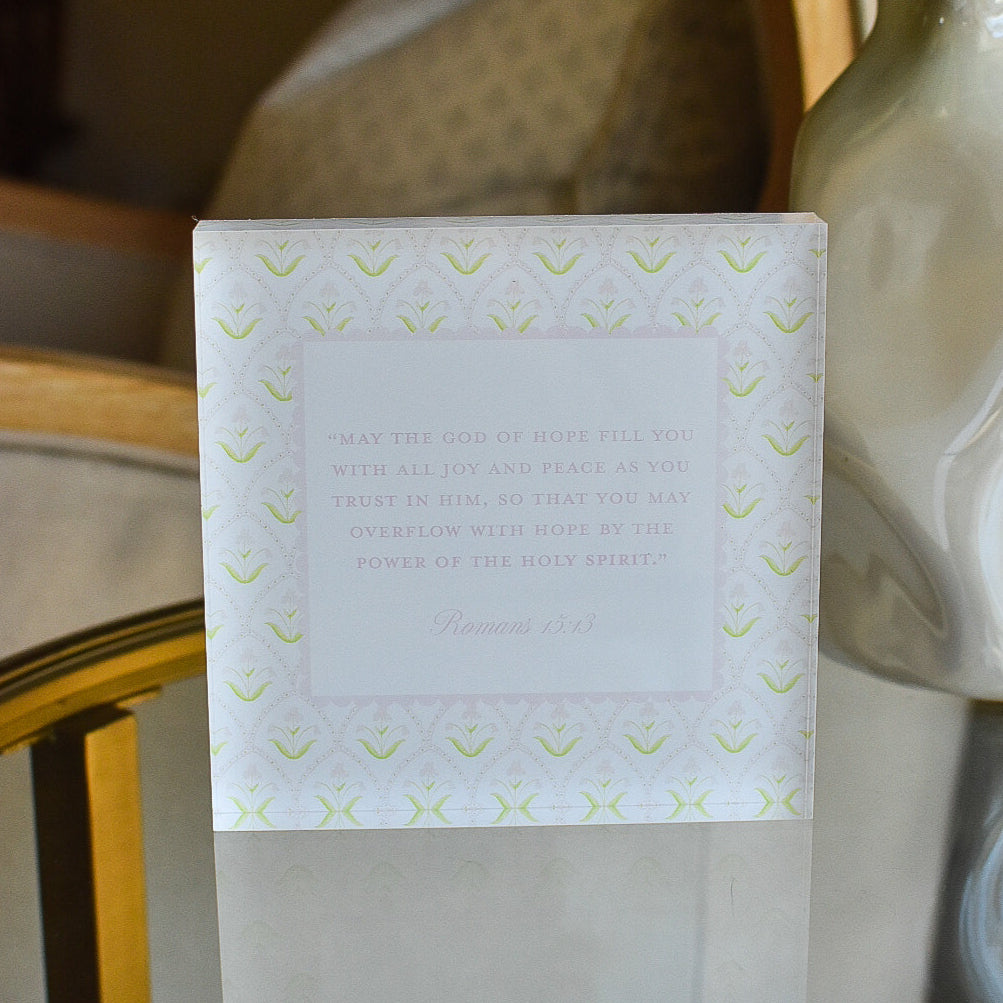 Acrylic Scripture Block in Daffodil Scallop