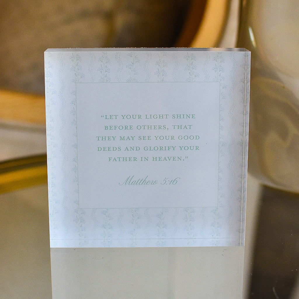 Acrylic Scripture Block in Grandmillenial Stripe