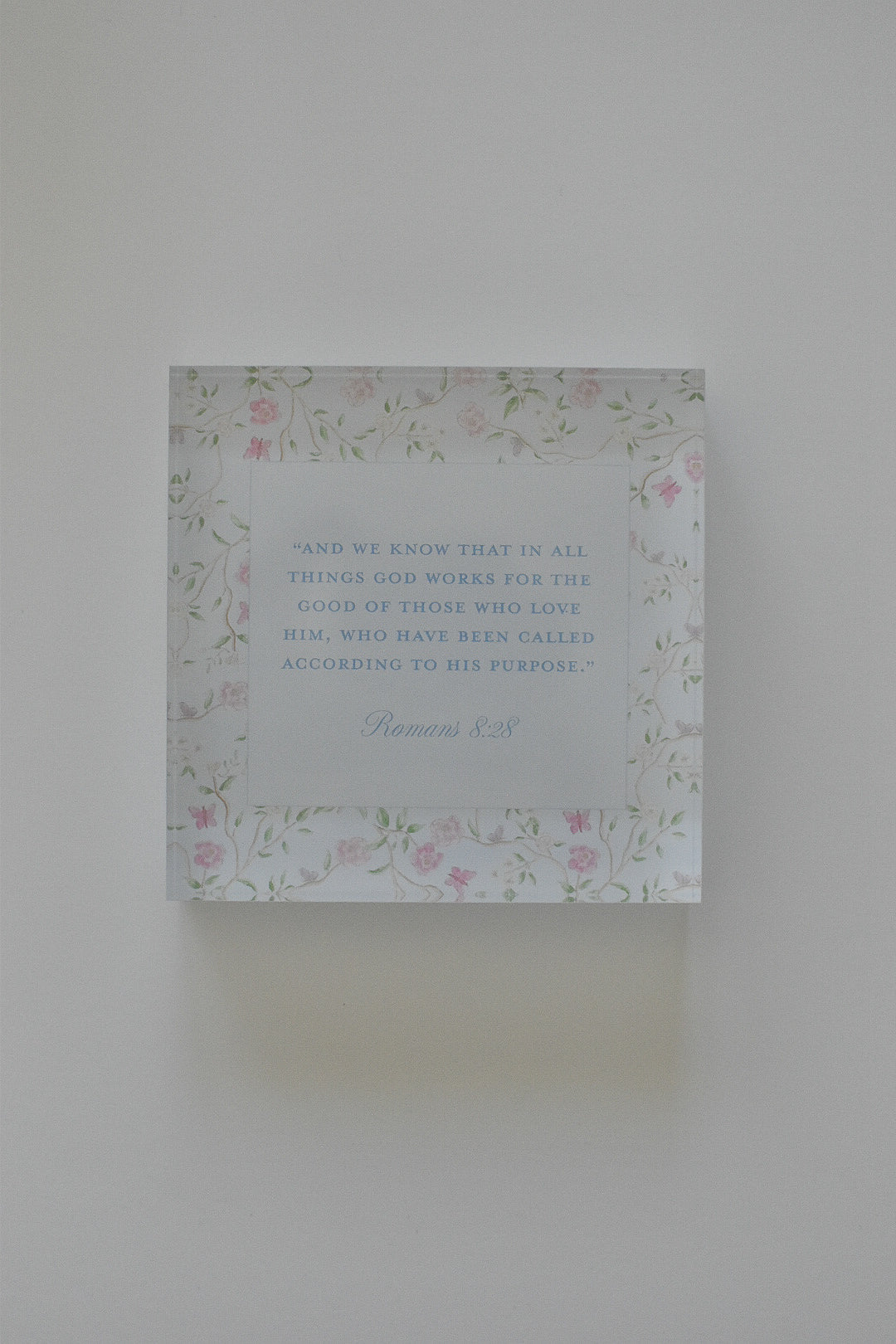 Acrylic Scripture Block in Blue Chinoiserie