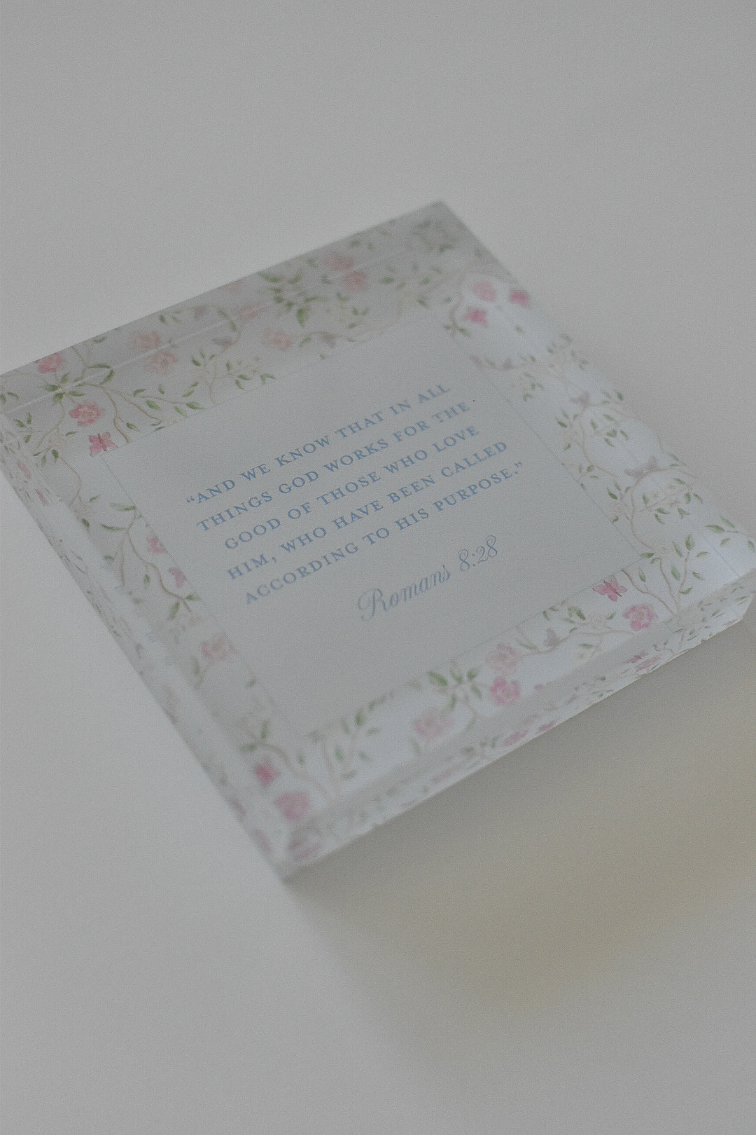 Acrylic Scripture Block in Blue Chinoiserie