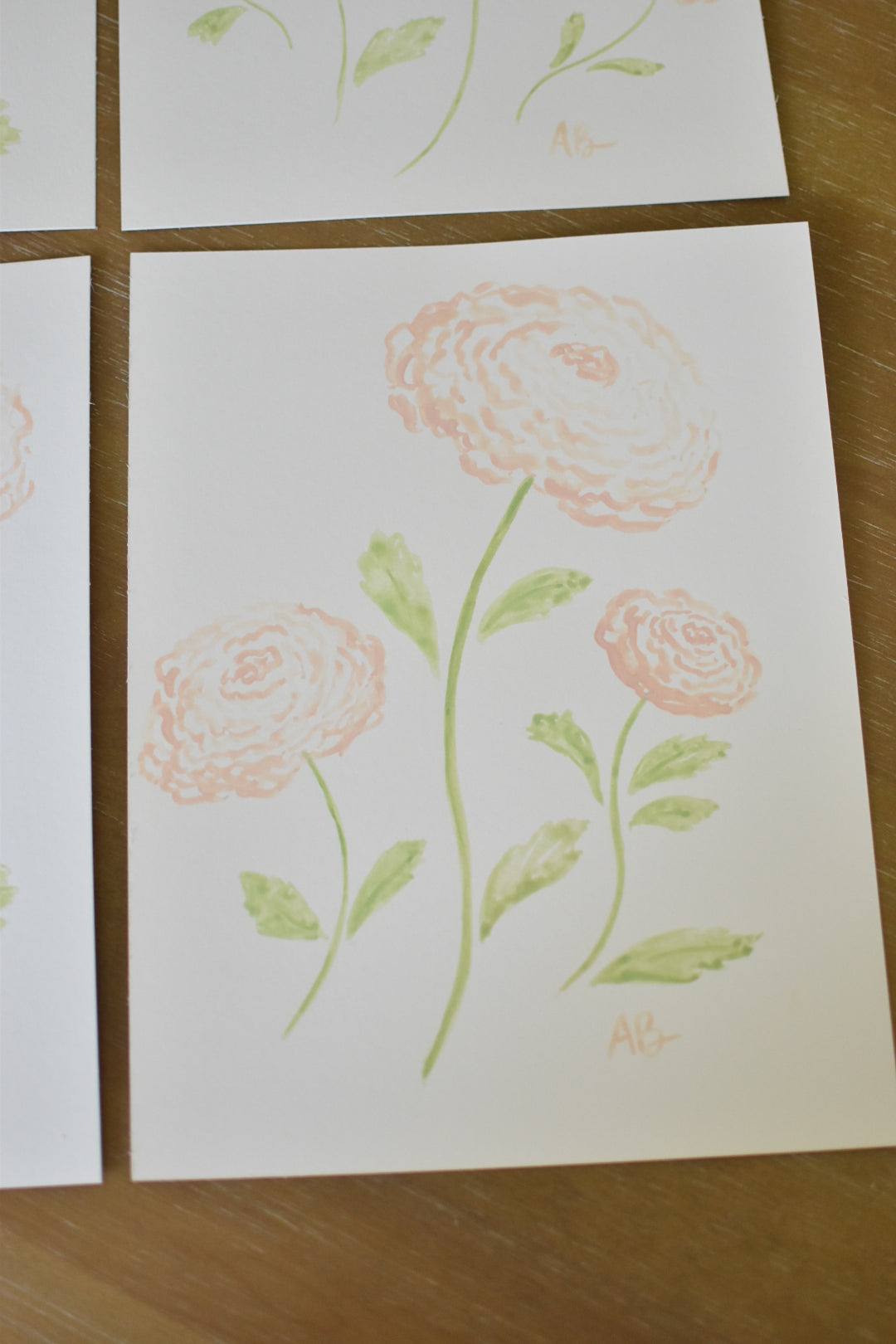 Original Watercolor Ranunculus #3