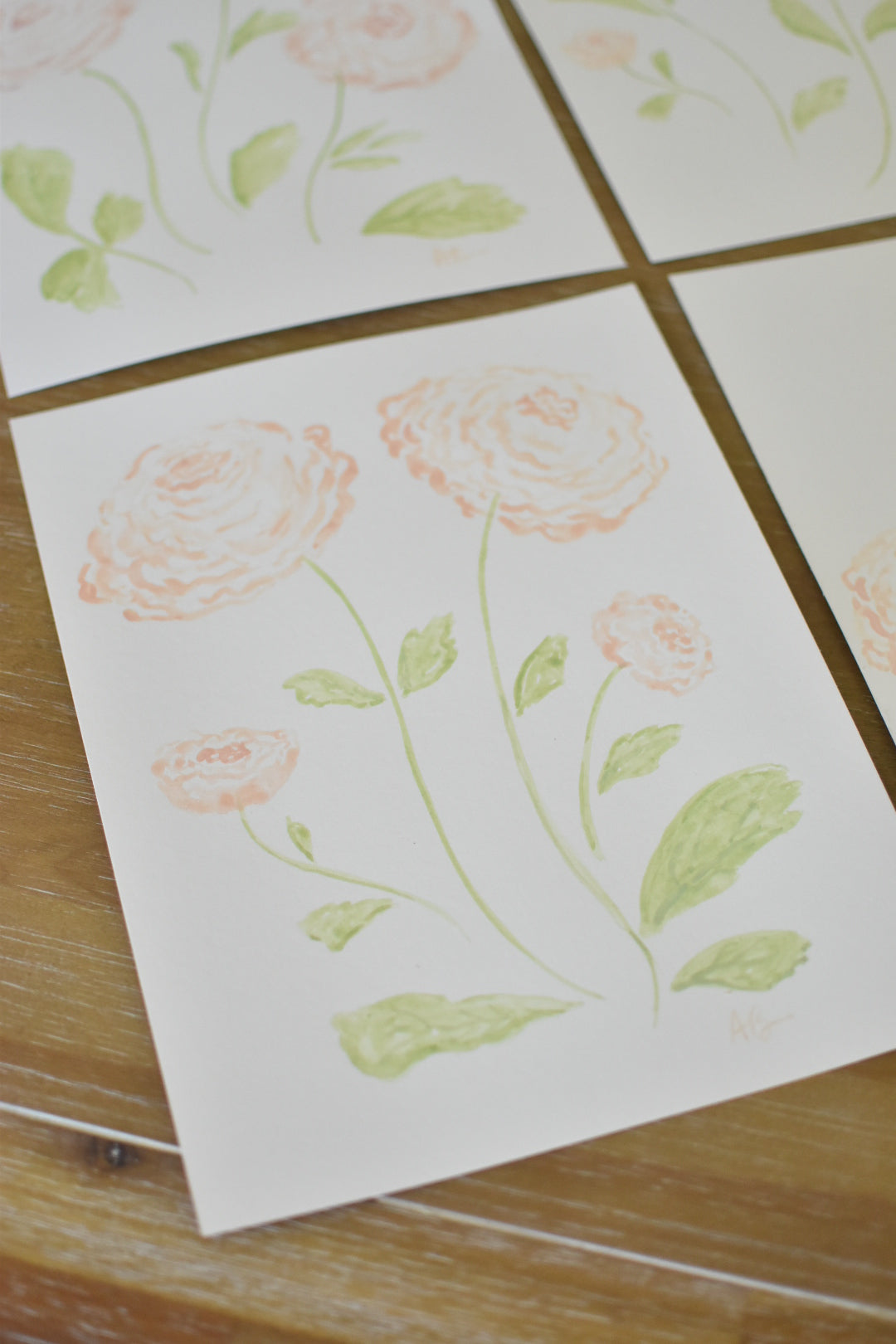 Original Watercolor Ranunculus #2