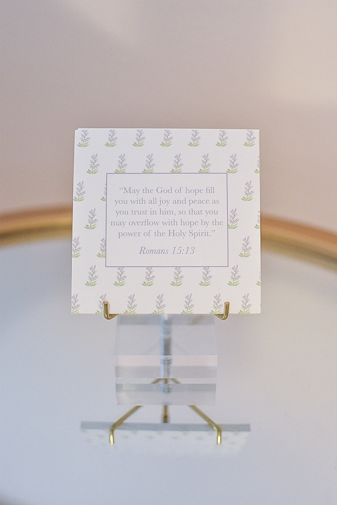 Brass Easel Stand with Acrylic Base