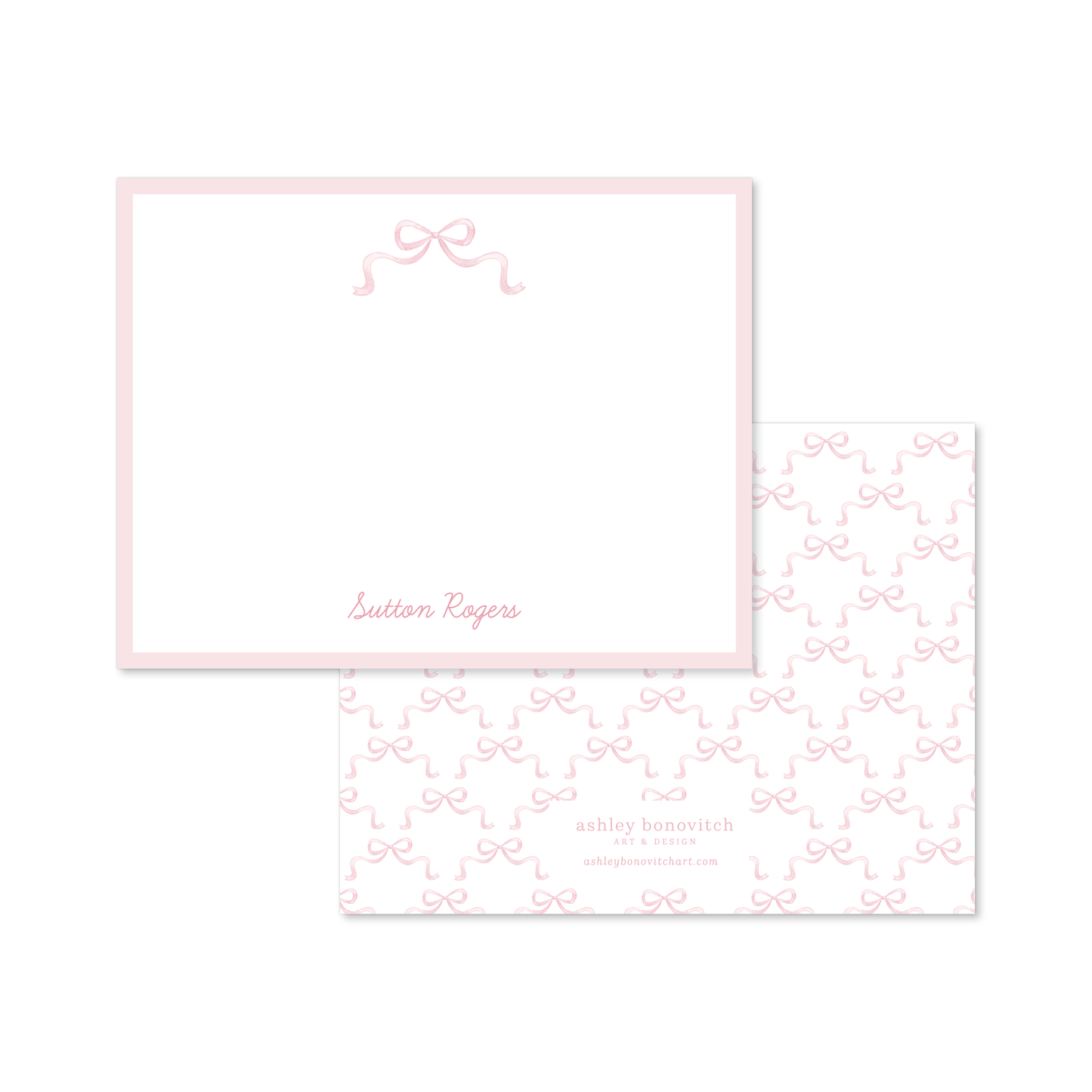 Dainty Pink Bow Stationery Set