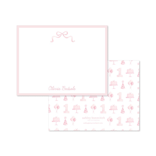 Dainty Pink Bow Stationery