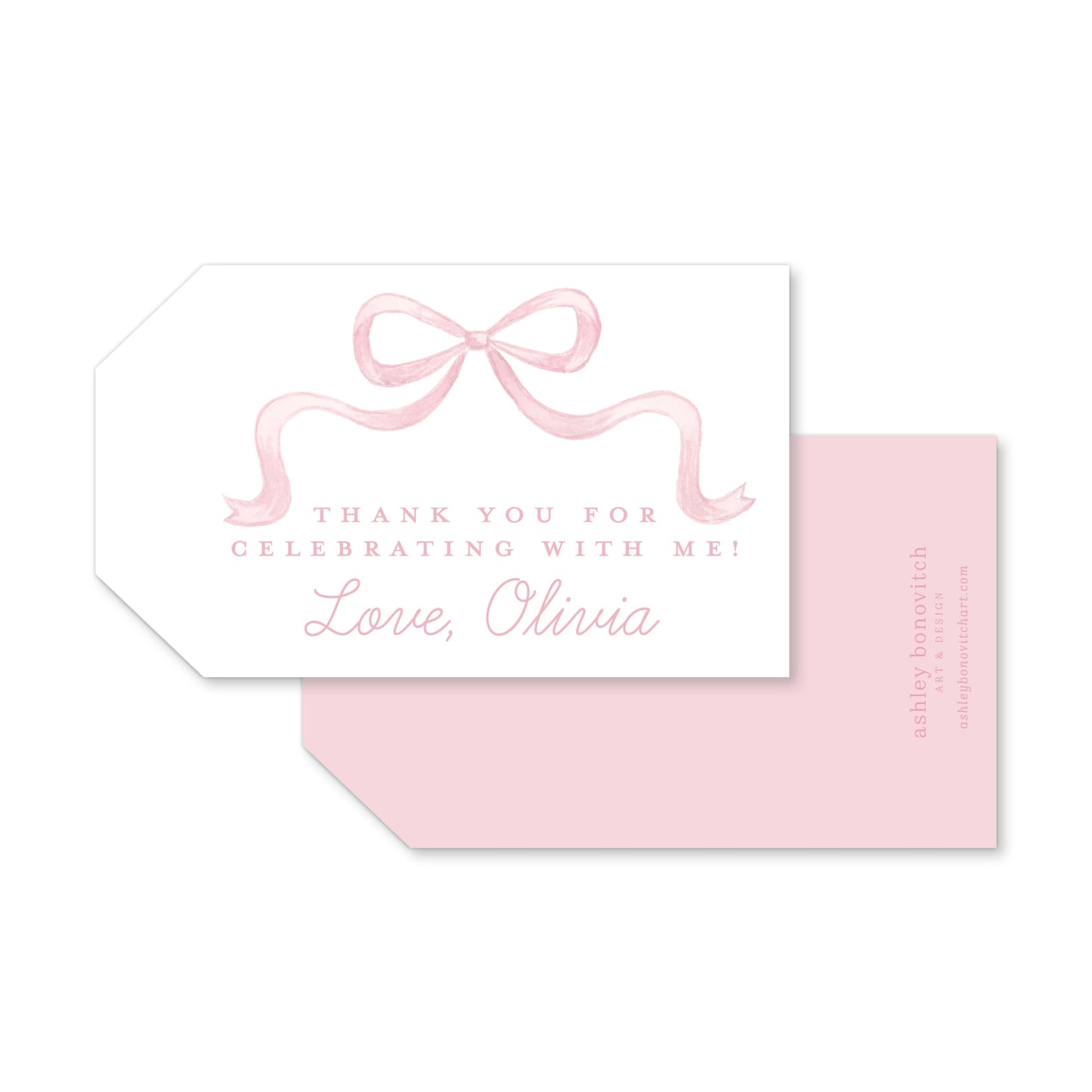 Dainty Pink Bow Gift Tags