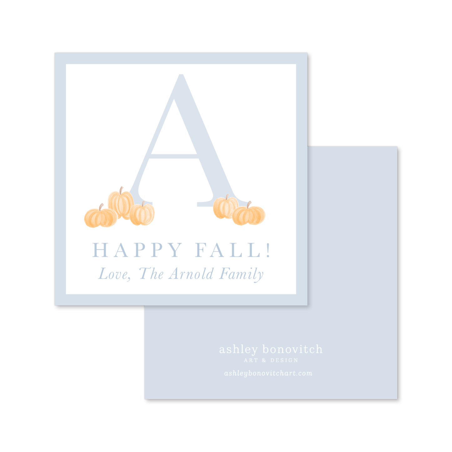 Fall Pumpkin Initial Gift Tags