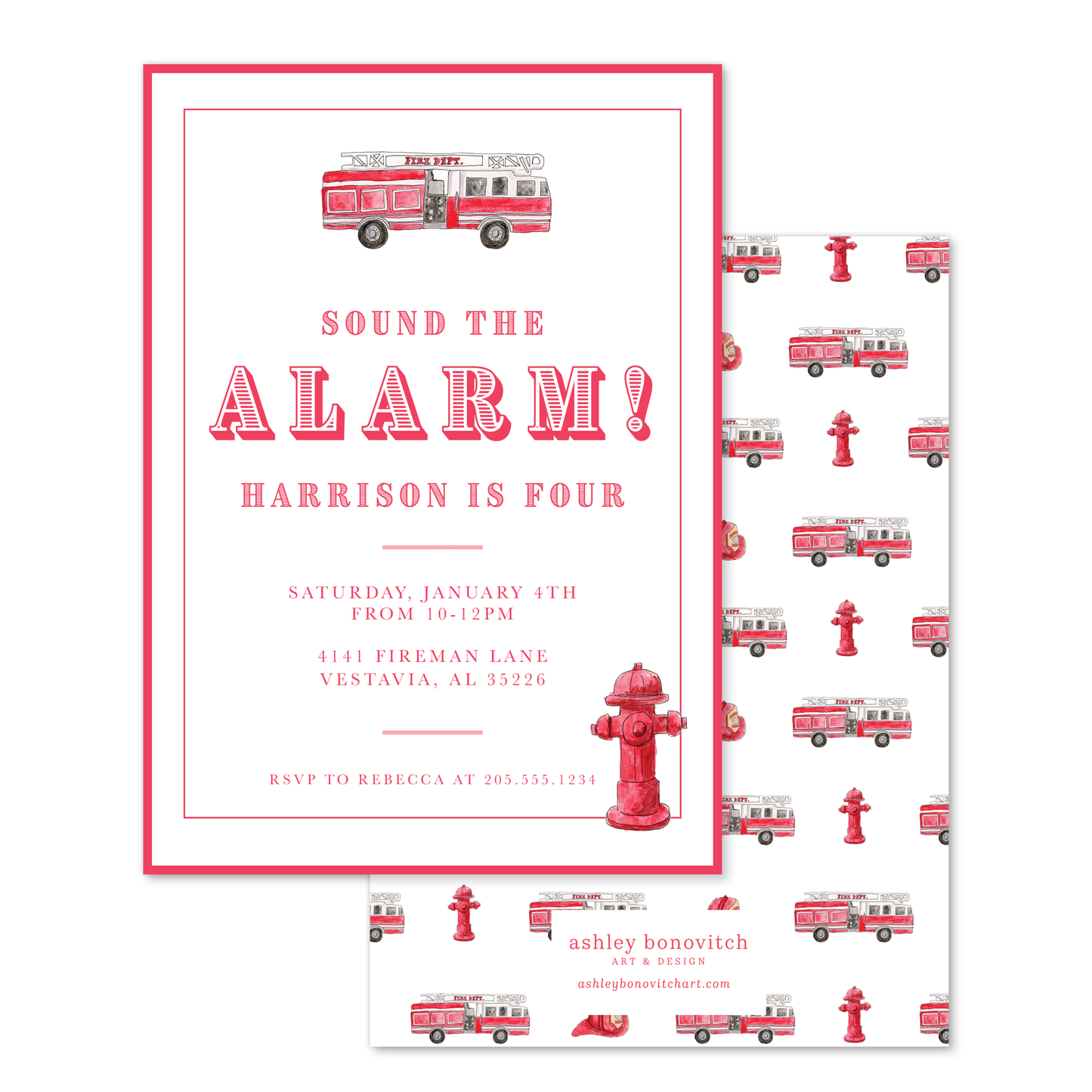 Fire Truck Invitation