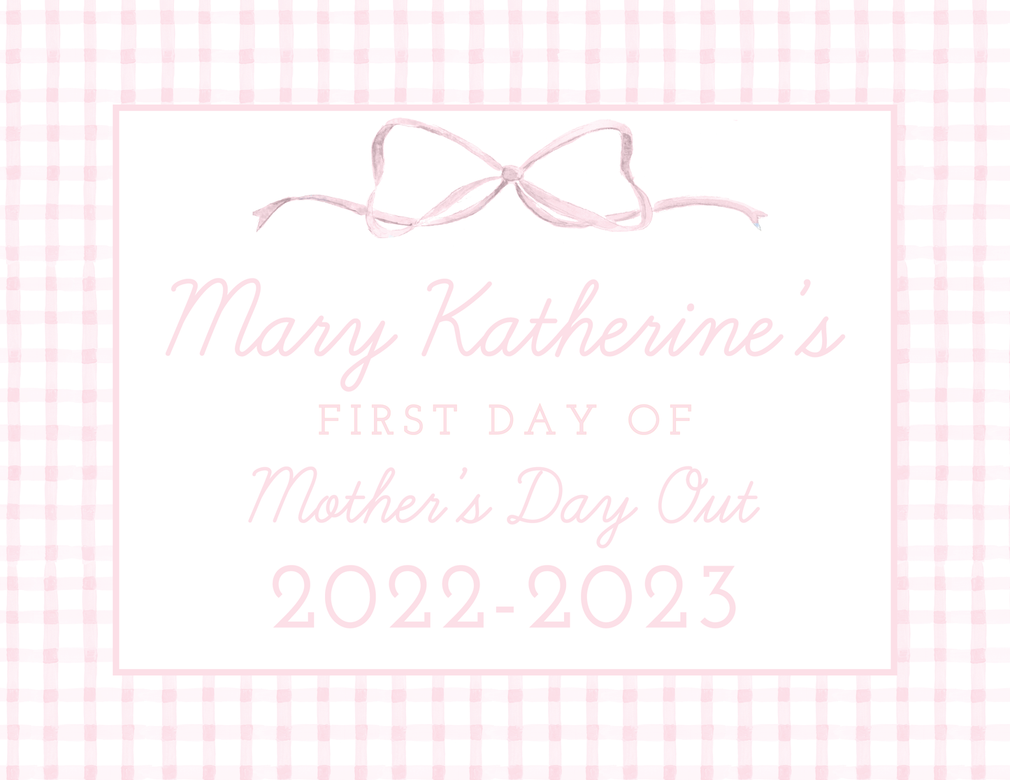 First Day/Last Day of School Signs in Pink Gingham