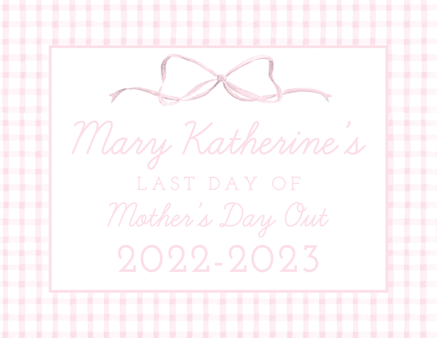 First Day/Last Day of School Signs in Pink Gingham