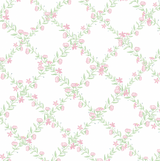 Floral Pink Trellis Pattern
