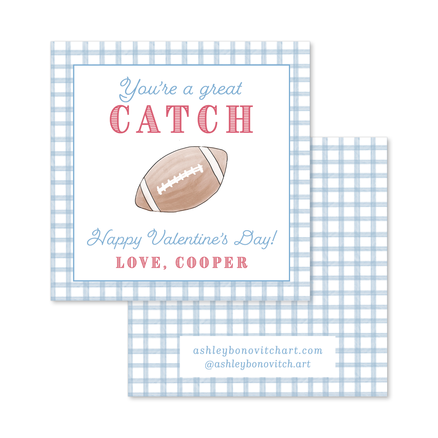 Football Valentines Tags