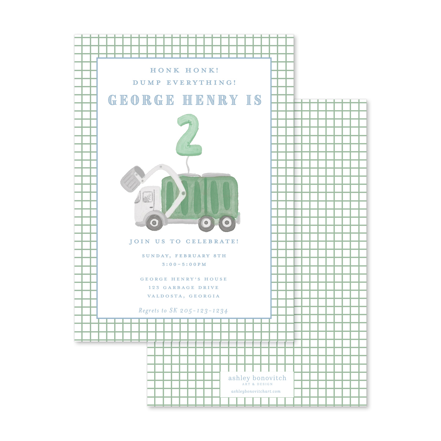 Garbage Truck Invitation