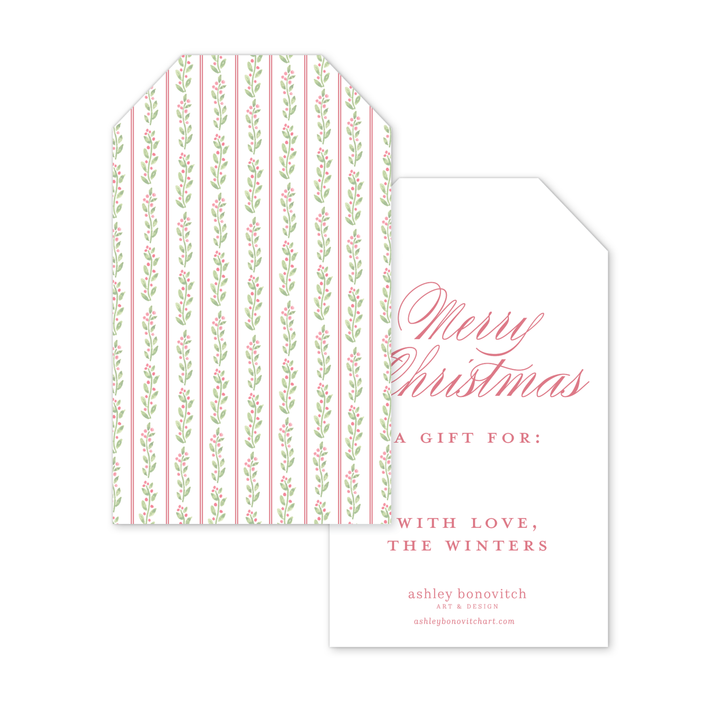 Garland Berries Christmas Gift Tags in Red