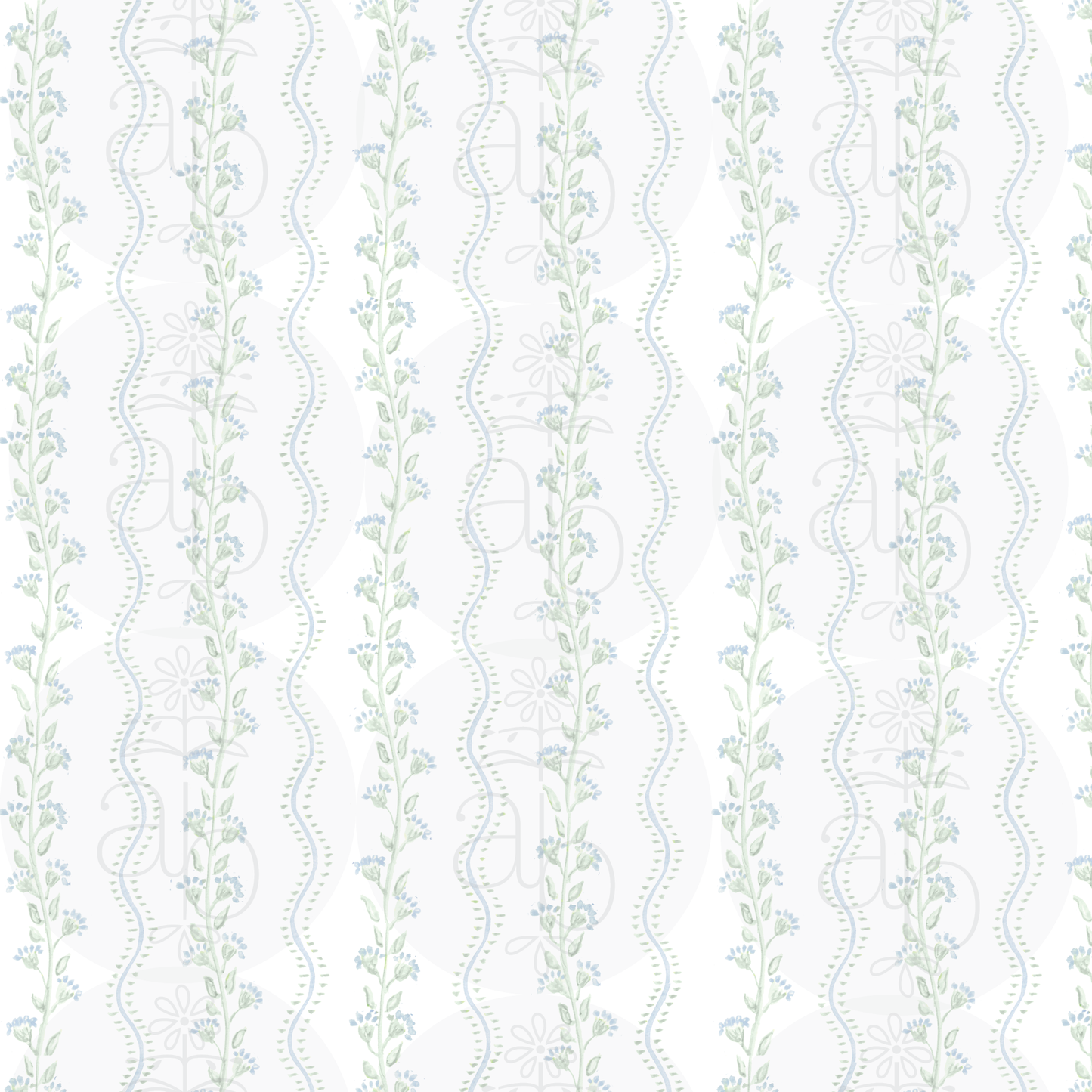 Grandmillenial Green and Blue Pattern