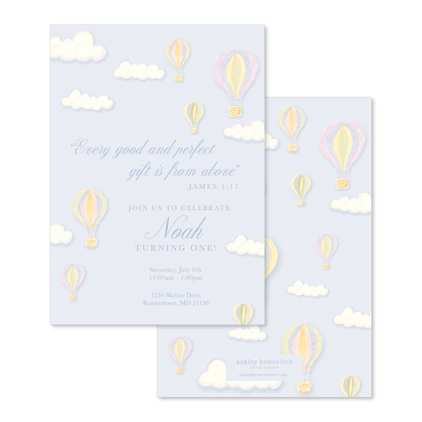 Hot Air Balloon Party Invitation
