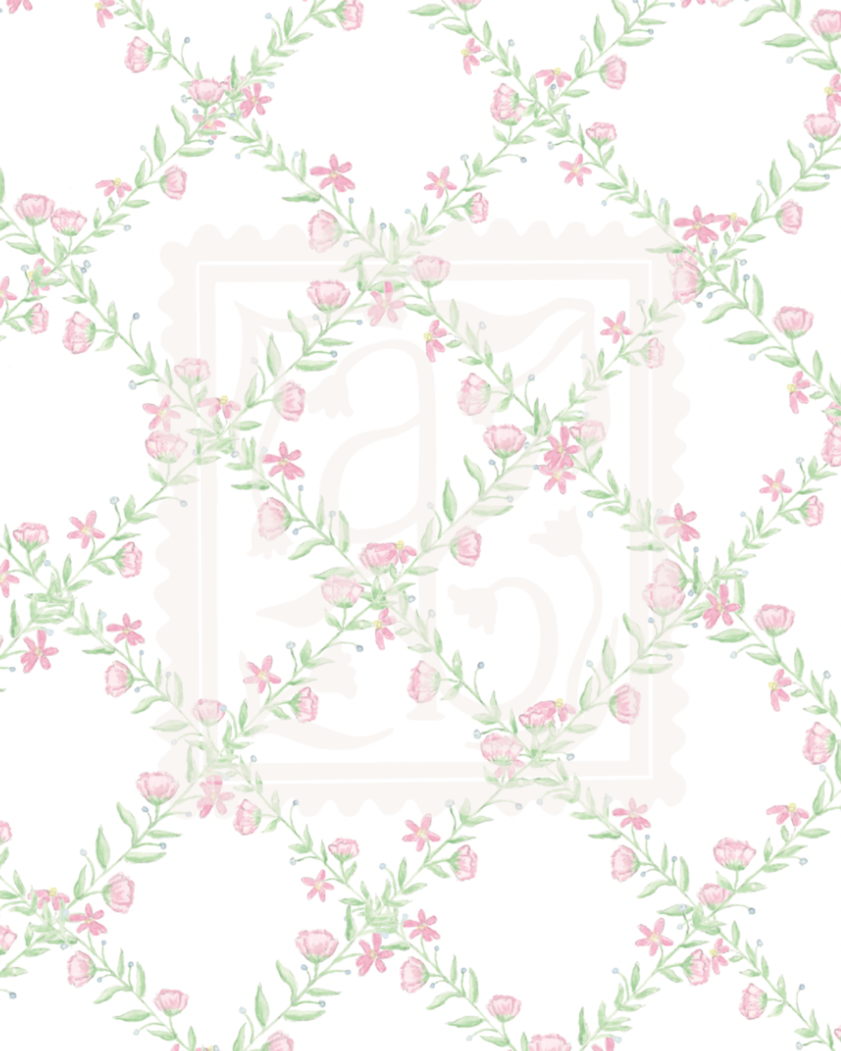 Floral Pink Trellis Pattern