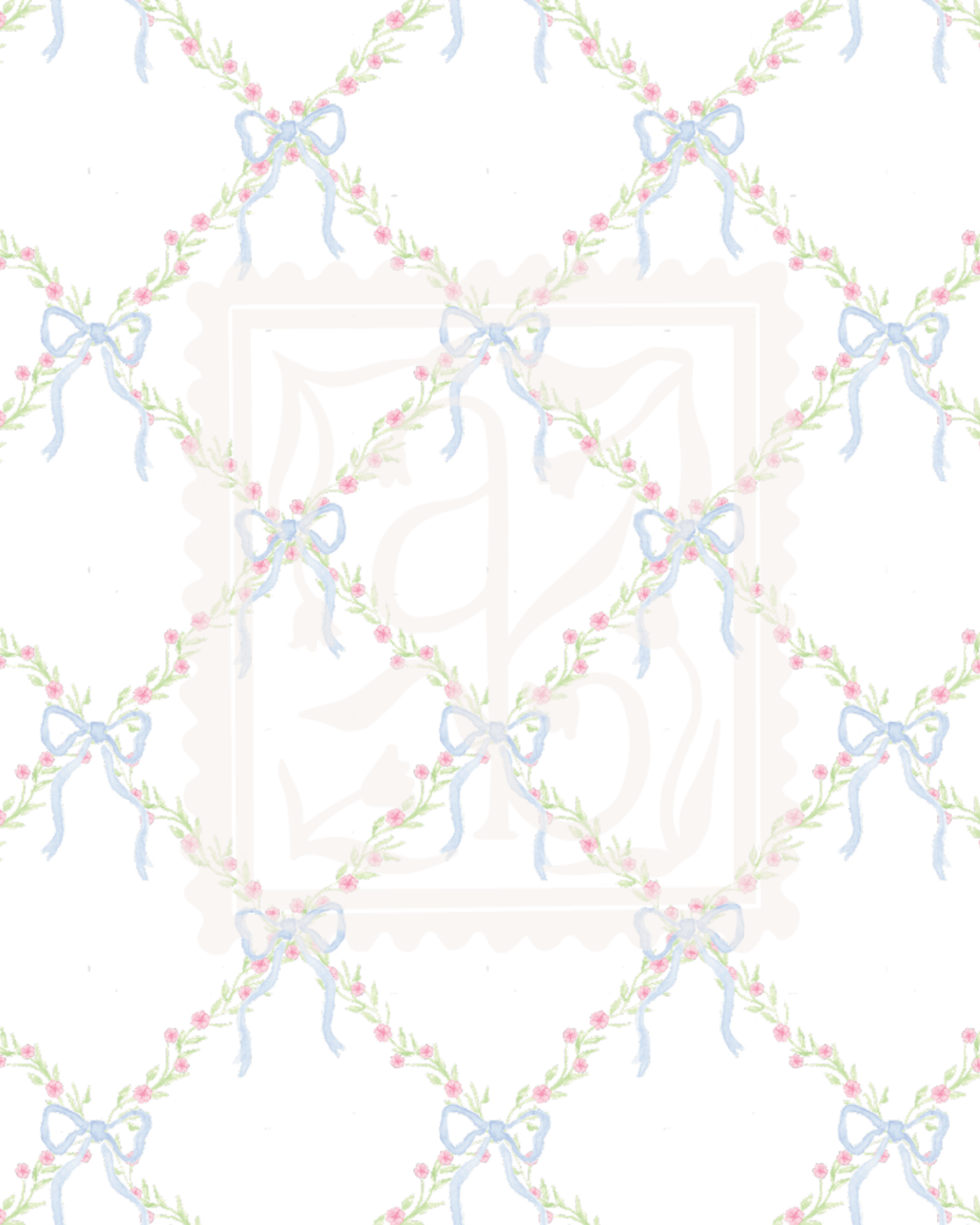 Blue Bow Lattice Pattern