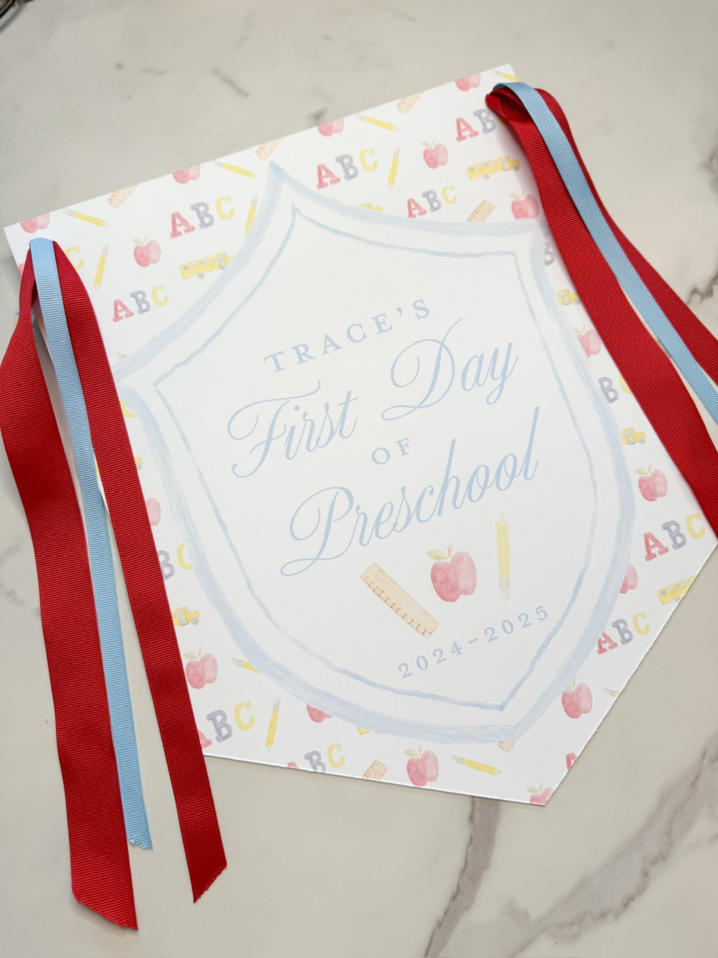 Large Back to School Sign in School Supplies