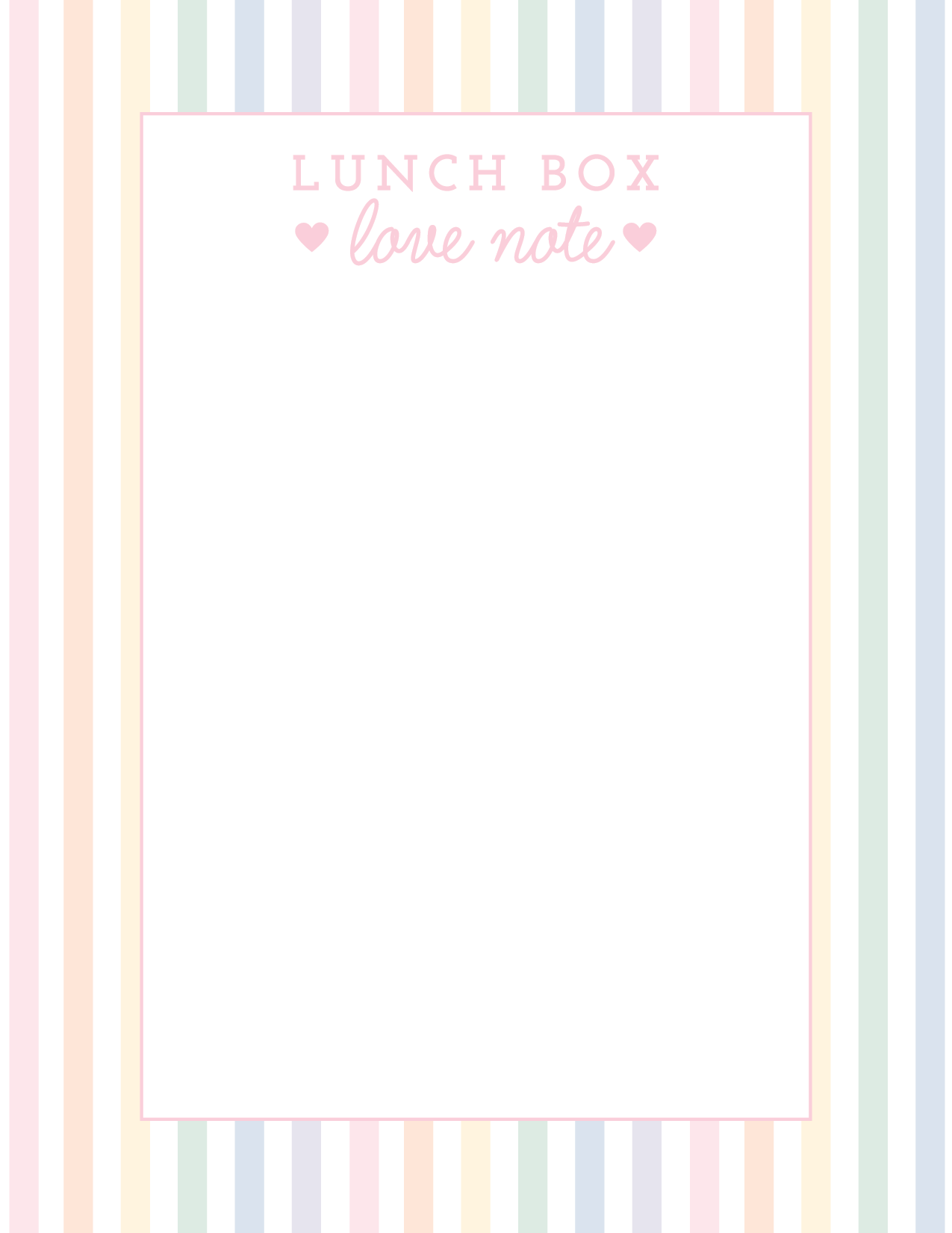 Lunchbox Love Notes Notepad - Pastel Stripe