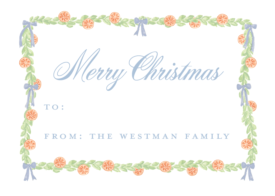 Orange Garland Christmas Gift Stickers